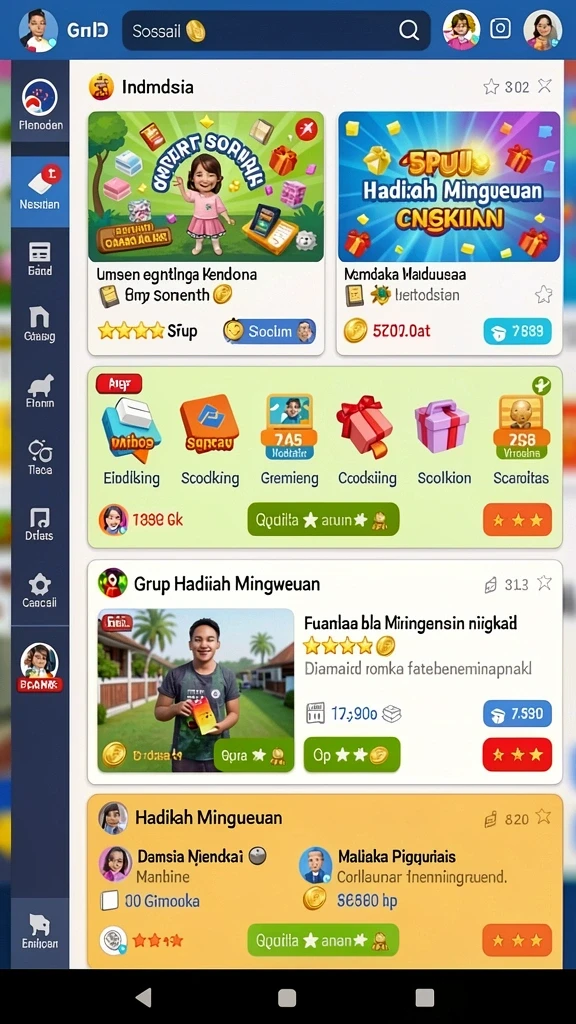 awanluck - Tampilan karakter yang menggemaskan dalam AWANLUCK.